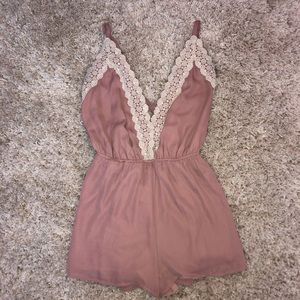 Pink/ Lace Romper